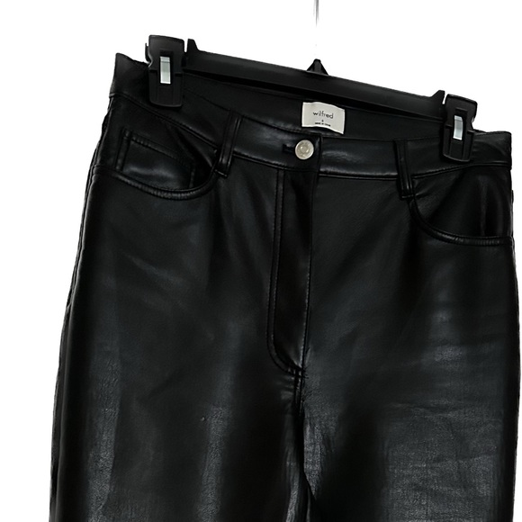 Aritzia Wilfred Black Melina Super High Rise Leather Pant - Picture 3 of 10